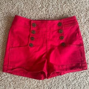 Red Express Button Shorts